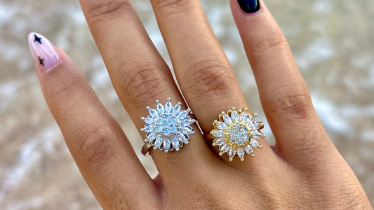 Bague anti-stress rotative - Dahlia