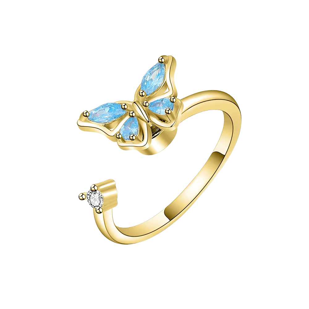 Bague Papillon Bleu