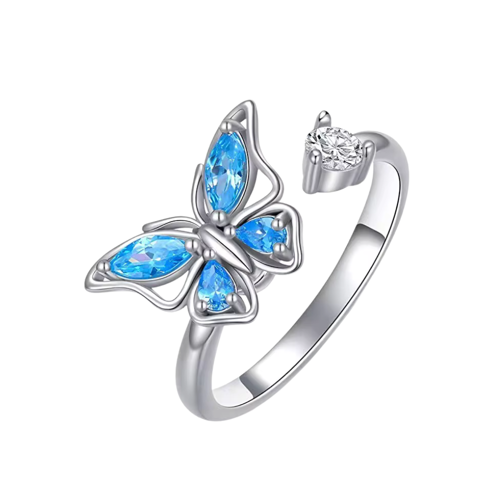 Bague Papillon Bleu