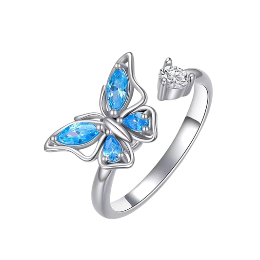 Bague Papillon Bleu