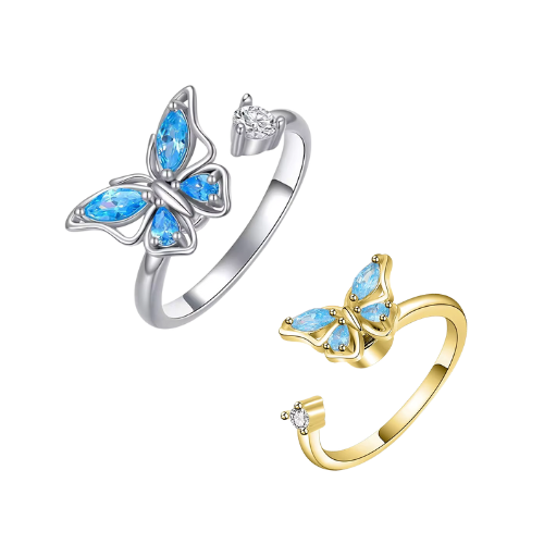 Bague Papillon Bleu