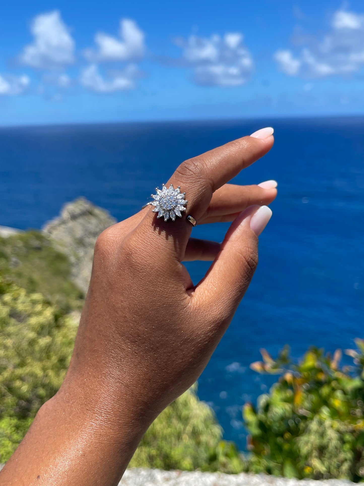 Bague anti-stress rotative - Dahlia