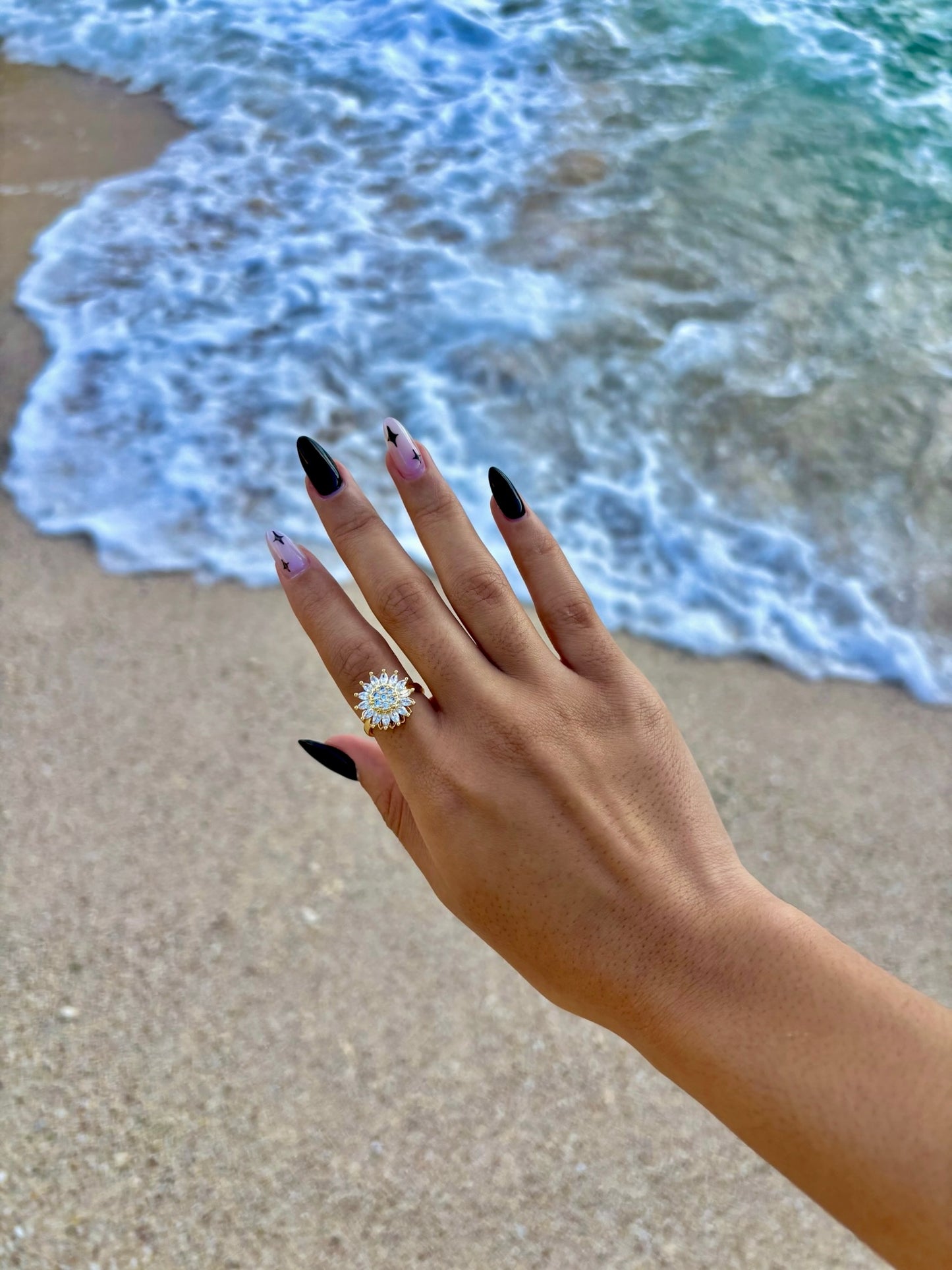 Bague anti-stress rotative - Dahlia